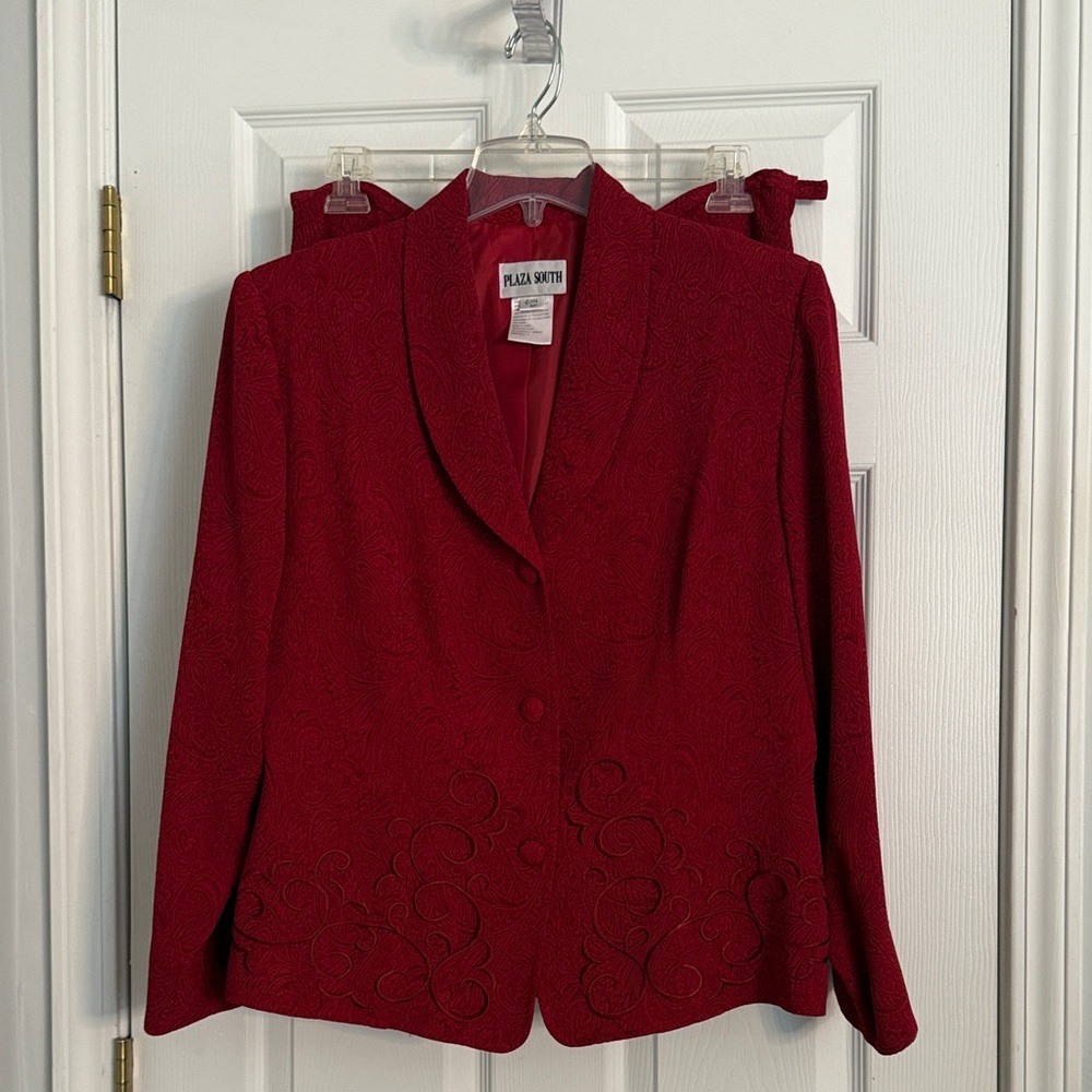 Red Women's Skirt Suit